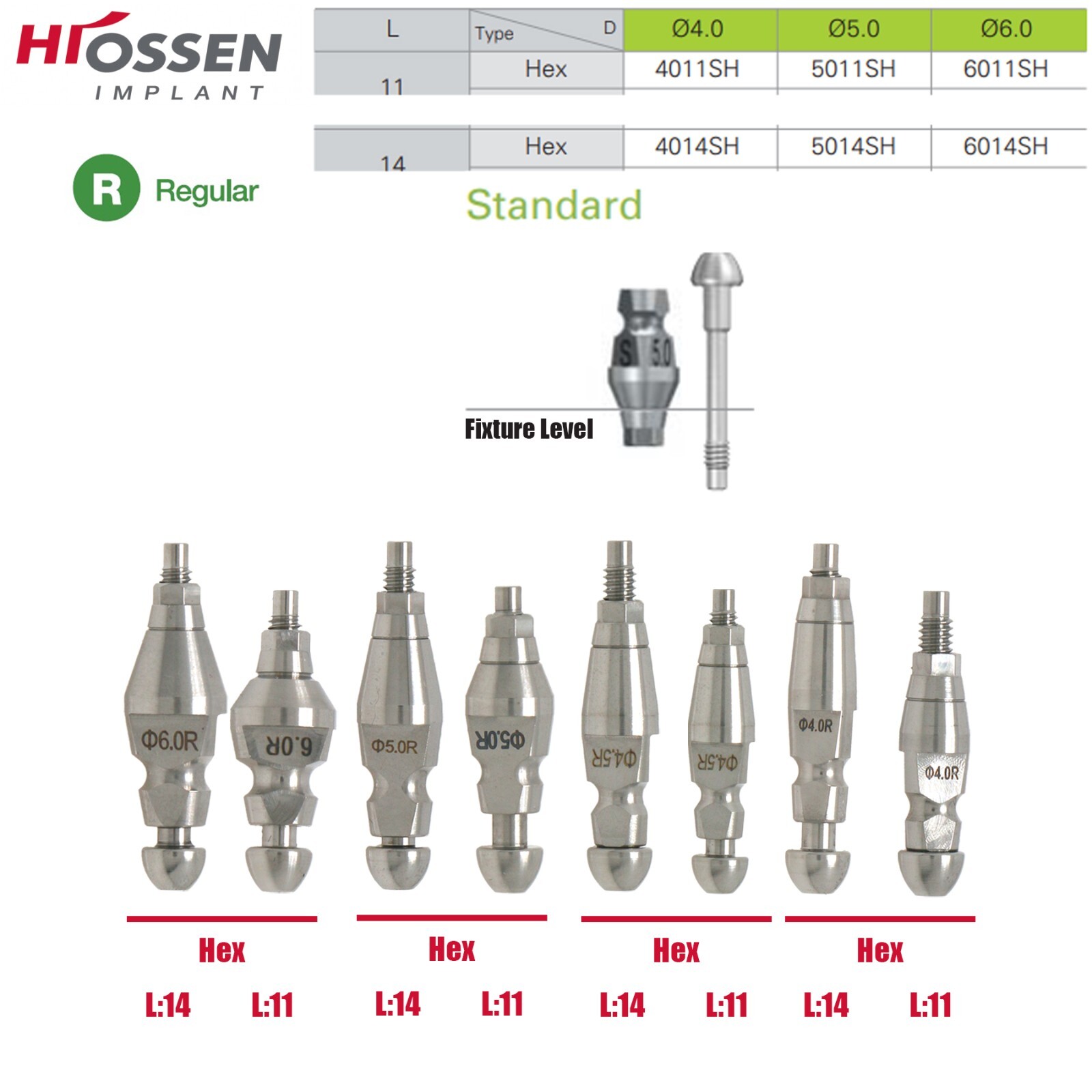 Transfer Impression Closed & Open Analog Regular/Mini for Osstem Hiossen Implant