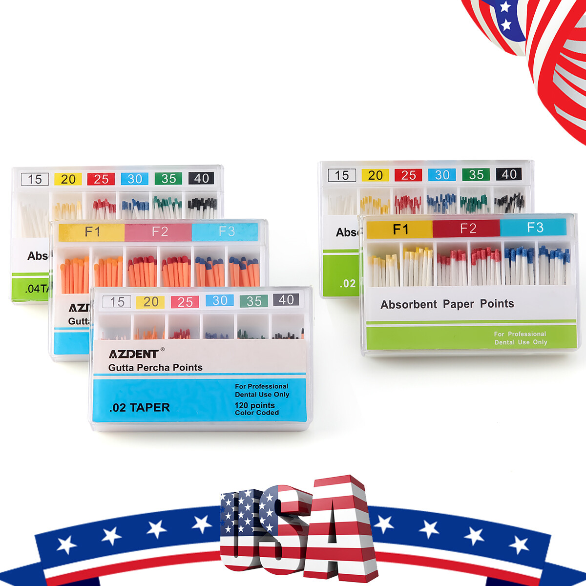 Puntas de gutapercha dental y papel absorbente Endo Endodoncia Absorbent CE&FDA