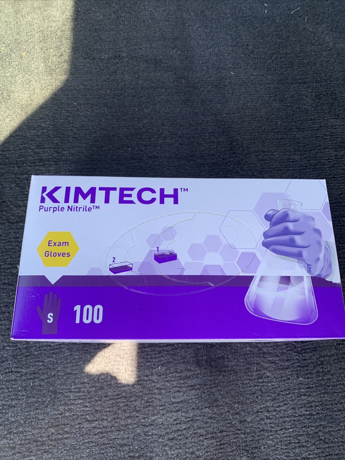 Case Of 10 Boxes Kim tech Size Small Nitrle Powder Free Exam Gloves