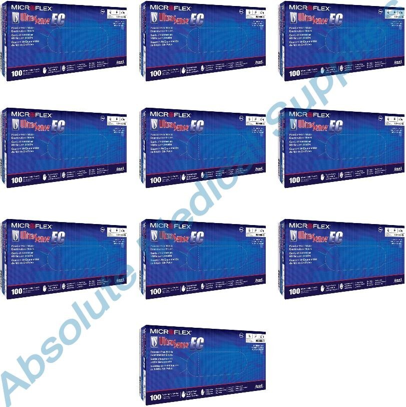 *1,000-Gloves* Microflex Ultra Sense EC PF Nitrile Small Blue USE-880-S