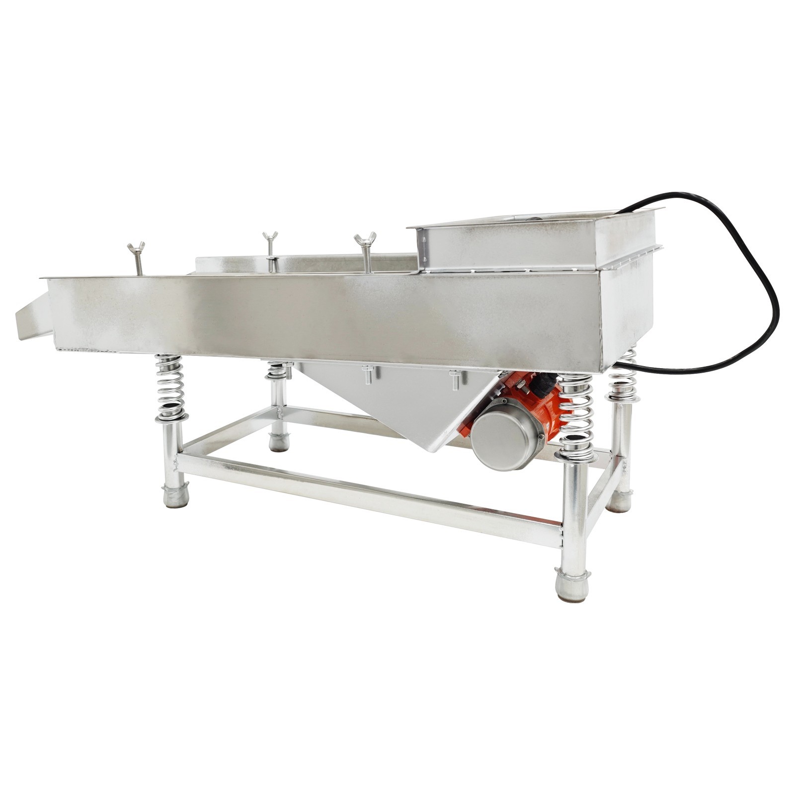 Open Box! Stainless Linear Vibrating Screen Single Layer 0.5mm Round Hole 80W