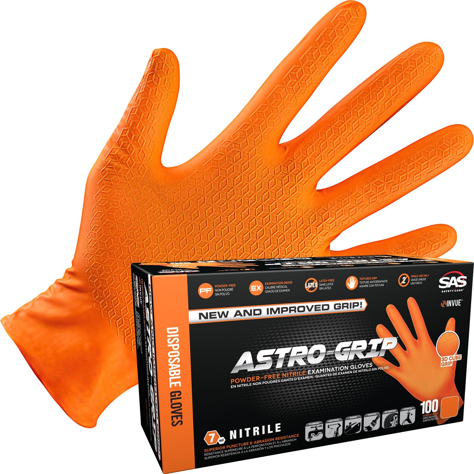 Medium Nitrile Gloves Pack Of 1000 6 Mil Powder Free Textured Orange Color