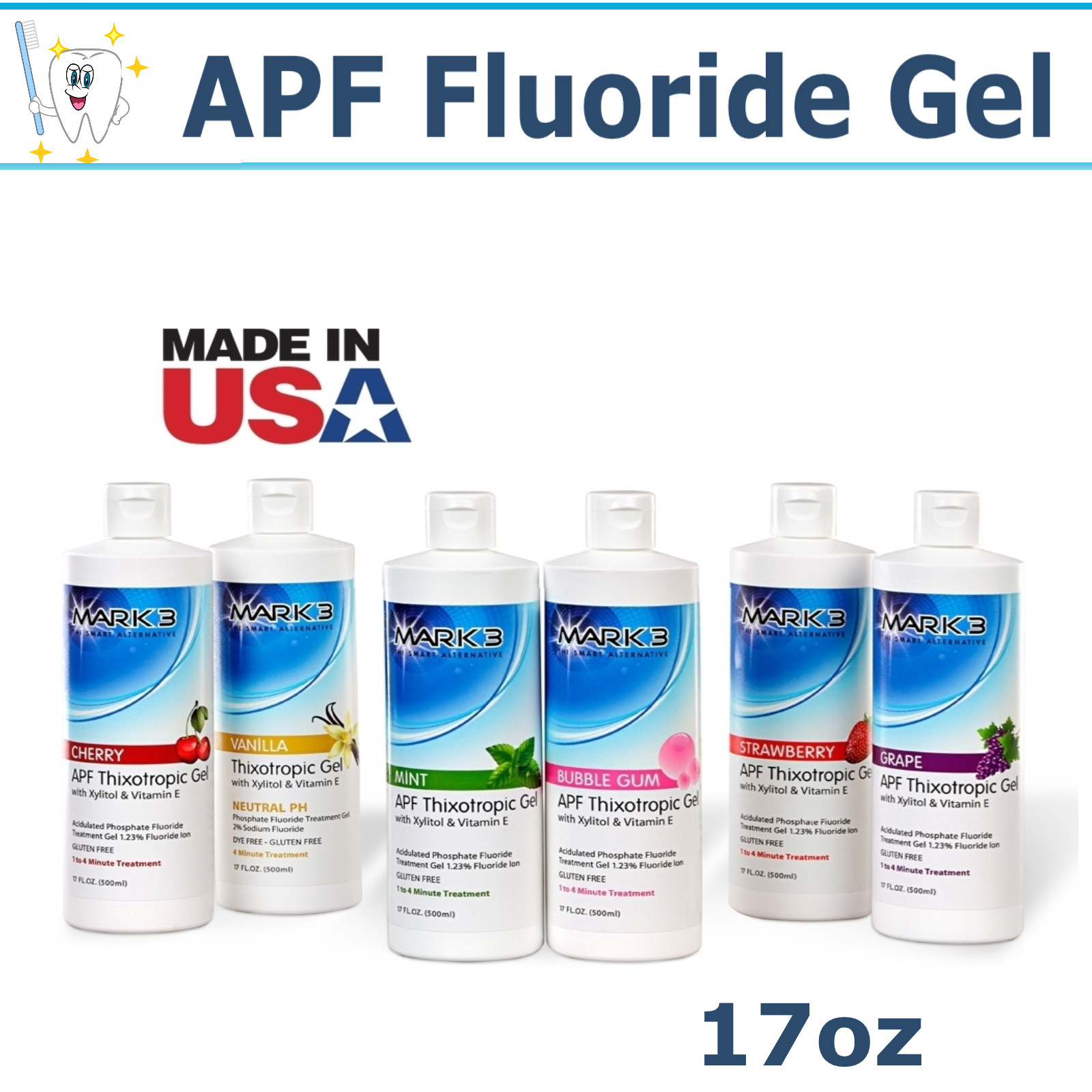 Dental Oral Fluoride Gel 60 Second 16 Oz 1.23% APF Fluoride Gel, Exp 11/2024