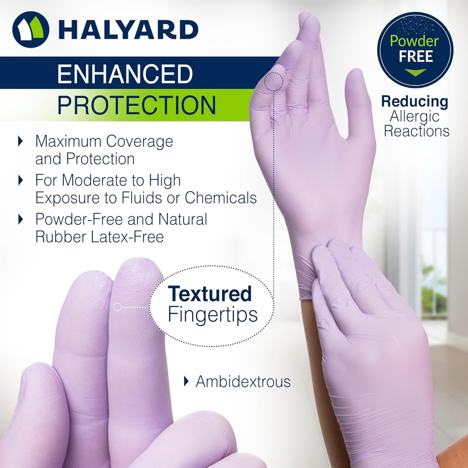 Halyard 52820 Lavender Nitrile Powder-Free Exam X-Large 52820 *2 Boxes*