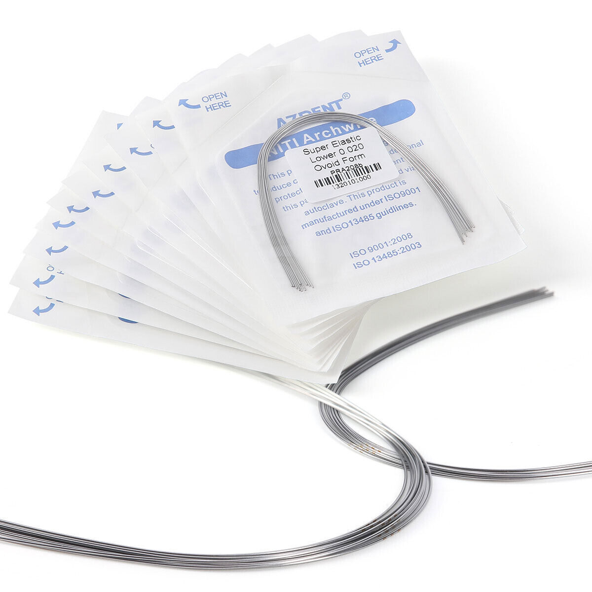 dental Orthodo super elástico niti redondear alambre ovoide/naturaleza/cuadrado