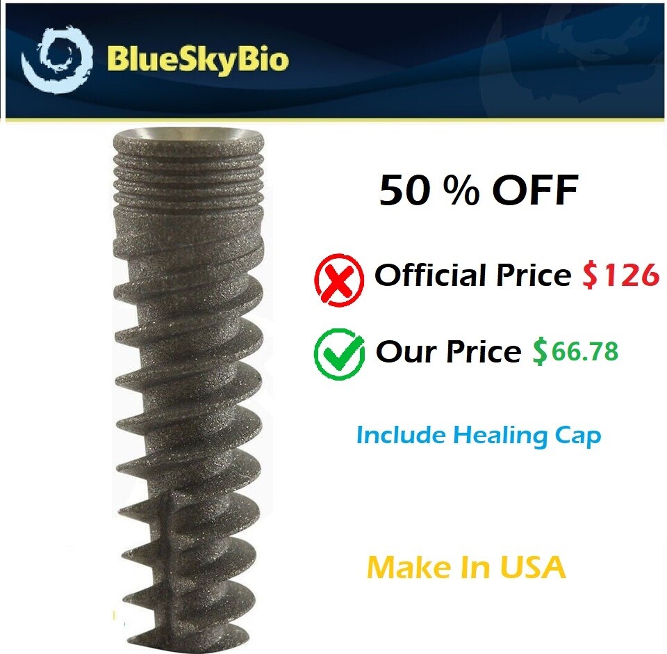 BlueSkyBio Internal Hexagon system Spiral Titanium 3.5mm Abutment Healing Cap