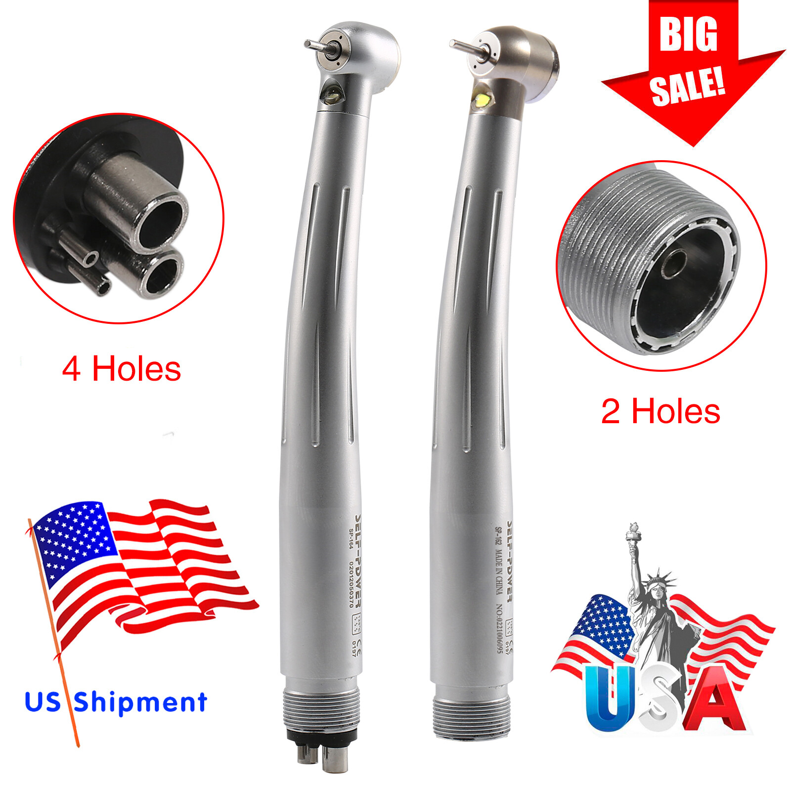 1-10 Yabangbang Dental (LED E-generator) High Speed Handpiece 4/2 Hole NSK Style