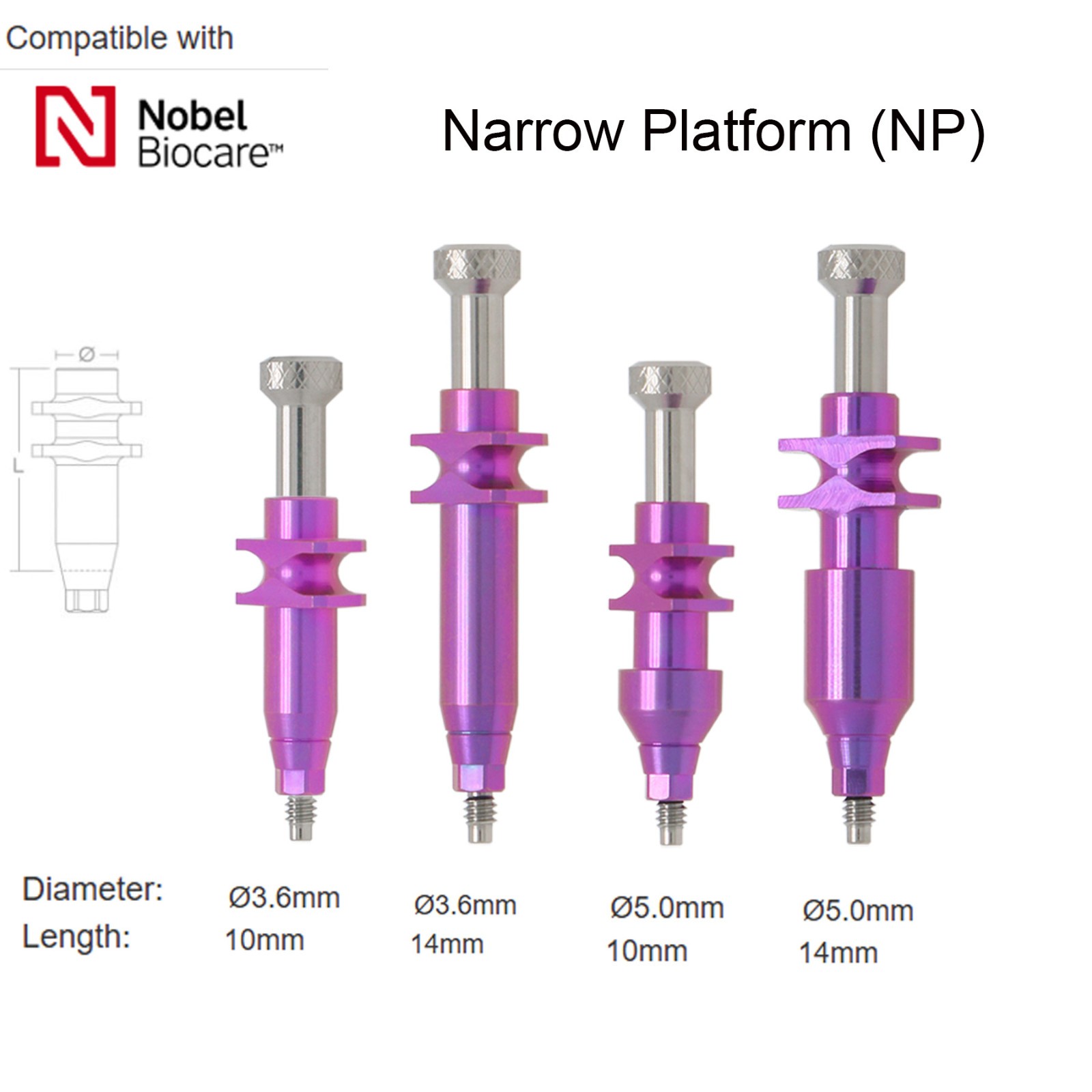 US Nobel Biocare NP/RP Implant Lab Analog Open/Closed Tray Impression Coping