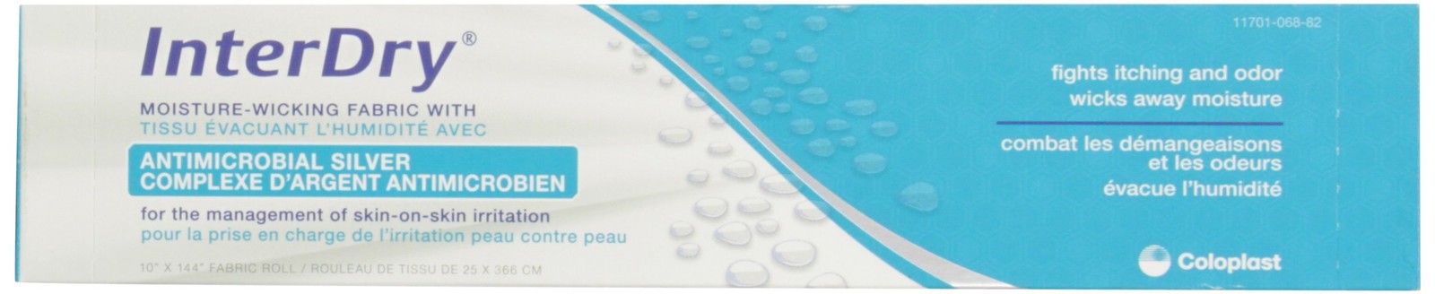 Coloplast Interdry Ag Sterile Silver Moisture Wicking Fabric Roll 10 X 144 7910