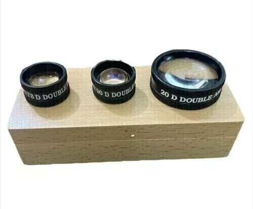 Double Aspheric Lens 20D 90D And 78D COMBO PACK In Wooden Box MADE IN USA