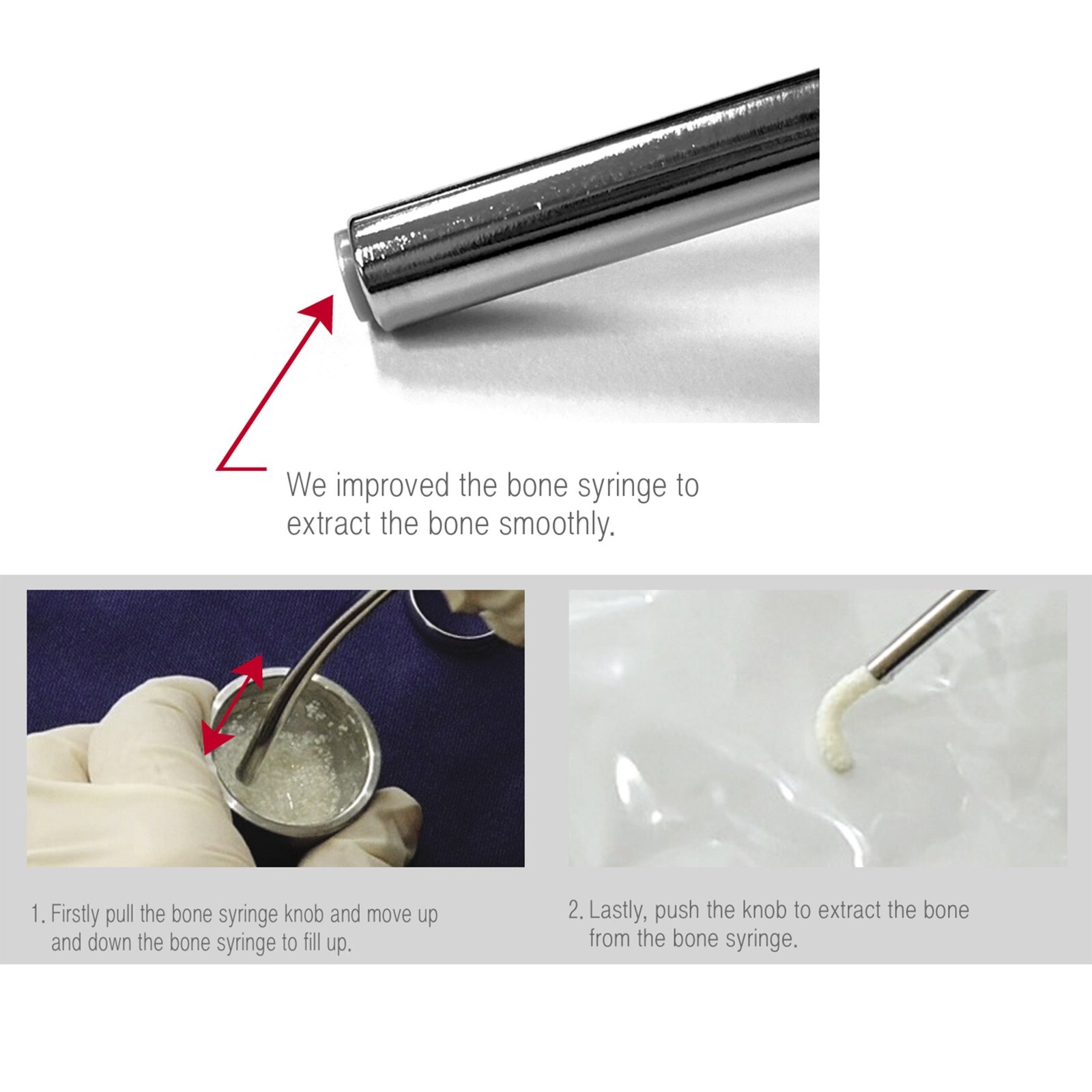 Dental Bone Syringe 3.7mm Inner Dia. Bone Carrier Premium Osung -BSY47 [#284]
