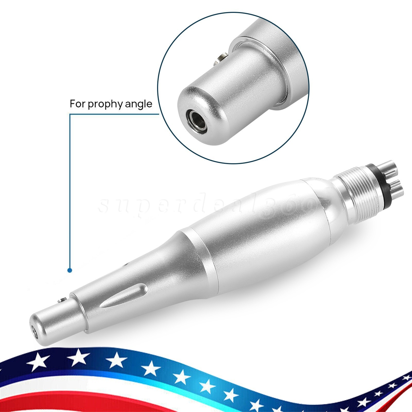 Dental Hygiene Prophy Handpiece Air Motor + 4:1 Straight Nose Cone 360° Swivel