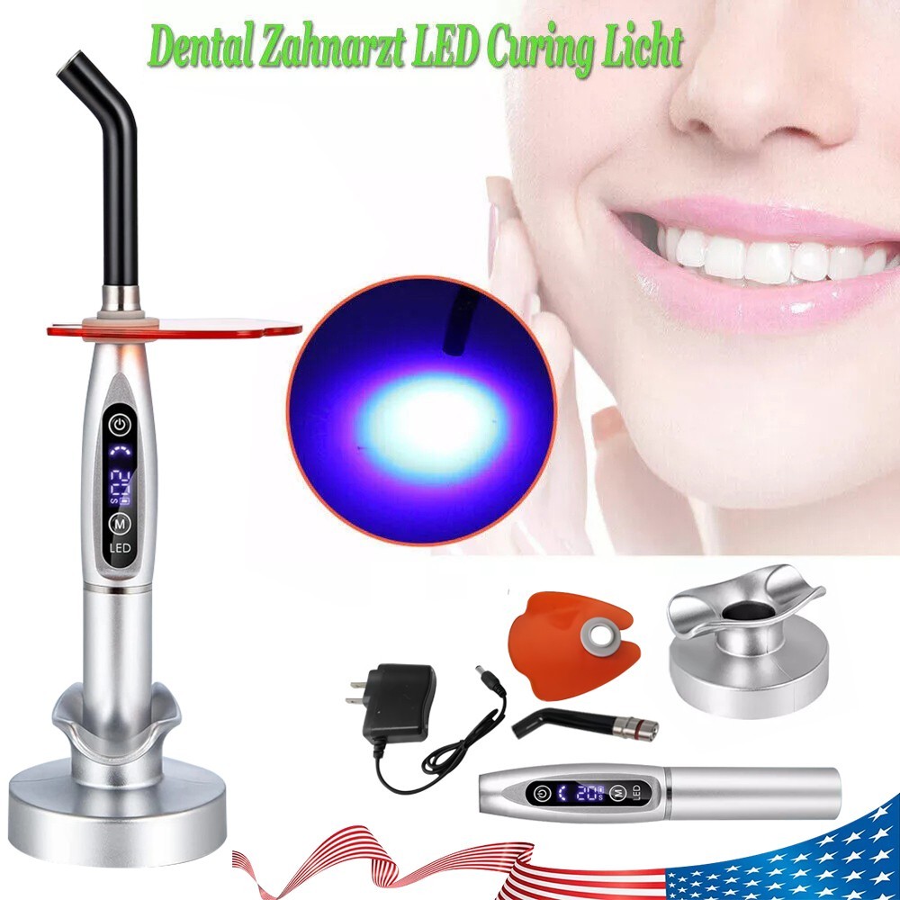 Dental Wireless Cordless LED Cure Curing Light Lamp 2000mw 5W Tool Resin Cure US
