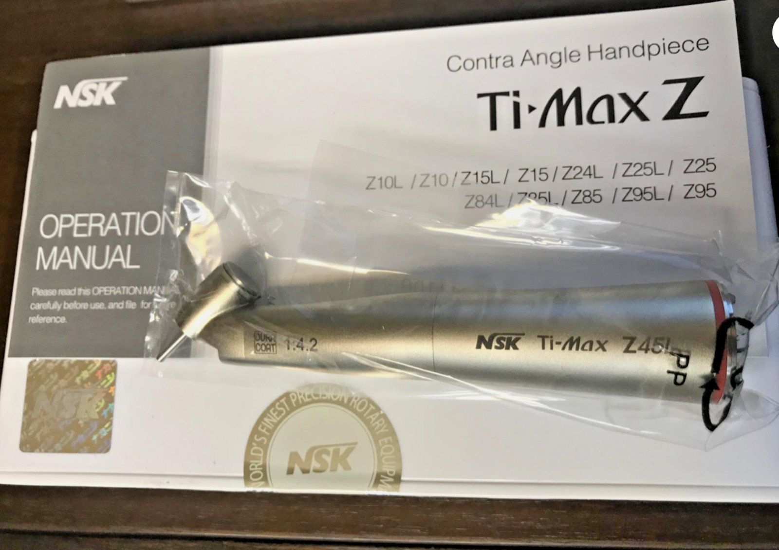 NSK Ti-Max Z45L Head Handpiece 1:4.2 Increasing Quattro Spray FG burs