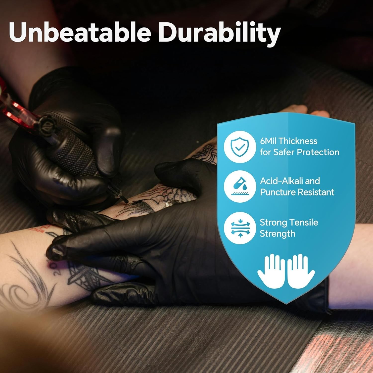 6 Mil Heavy Duty Waterproof Nitrile Gloves – Disposable, Latex-Free, 1000 Count