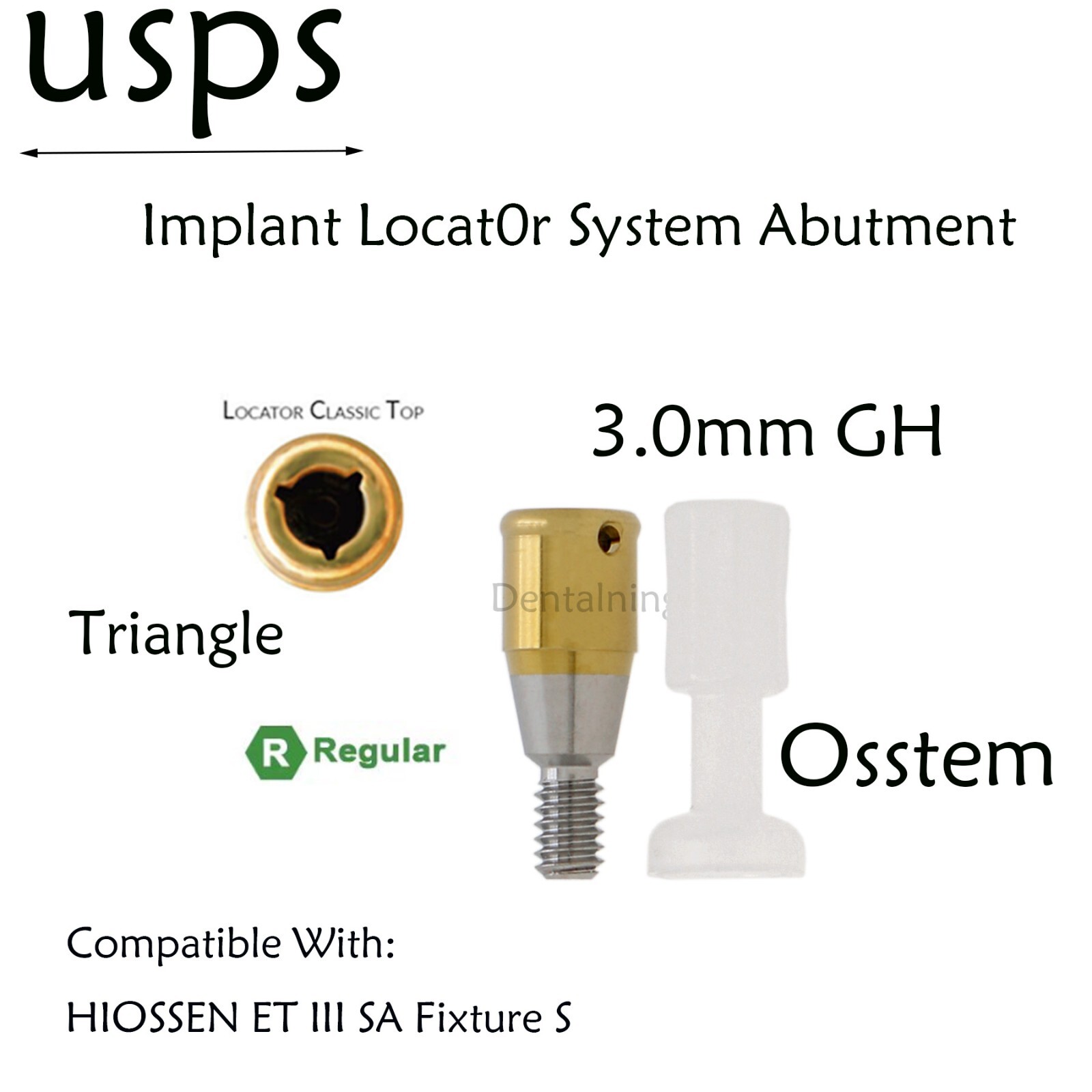 US Hiossen overdenture locator abutment Regular 3.7mm Fits 3/4/5.0mm