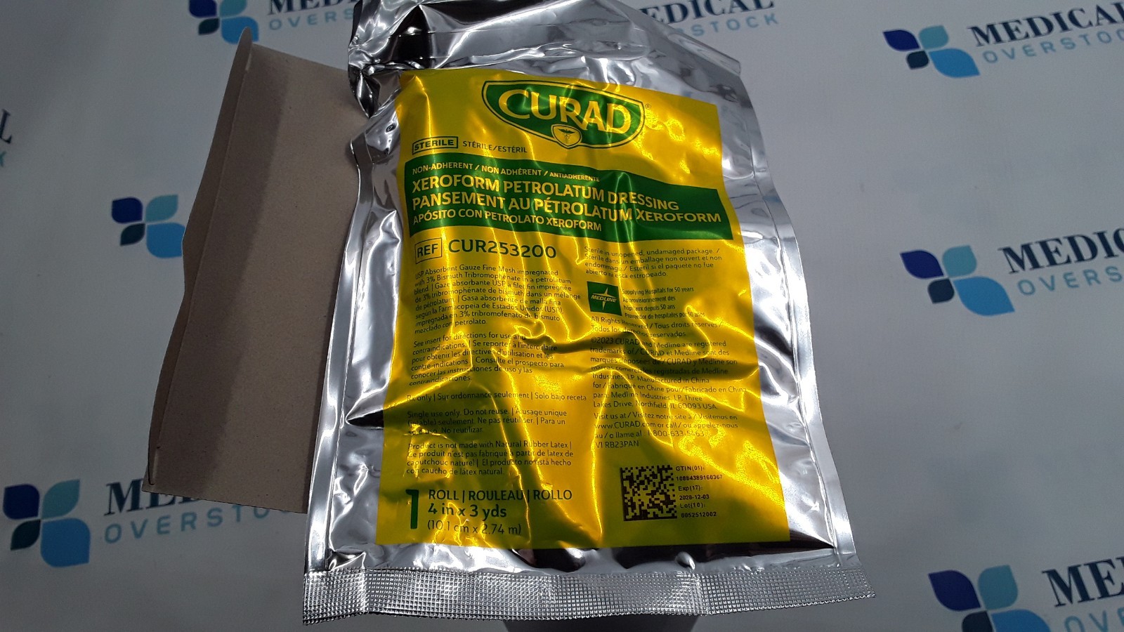 Curad Xeroform Petrolatum Dressing 4inx3yds REF CUR253200 Box of 6
