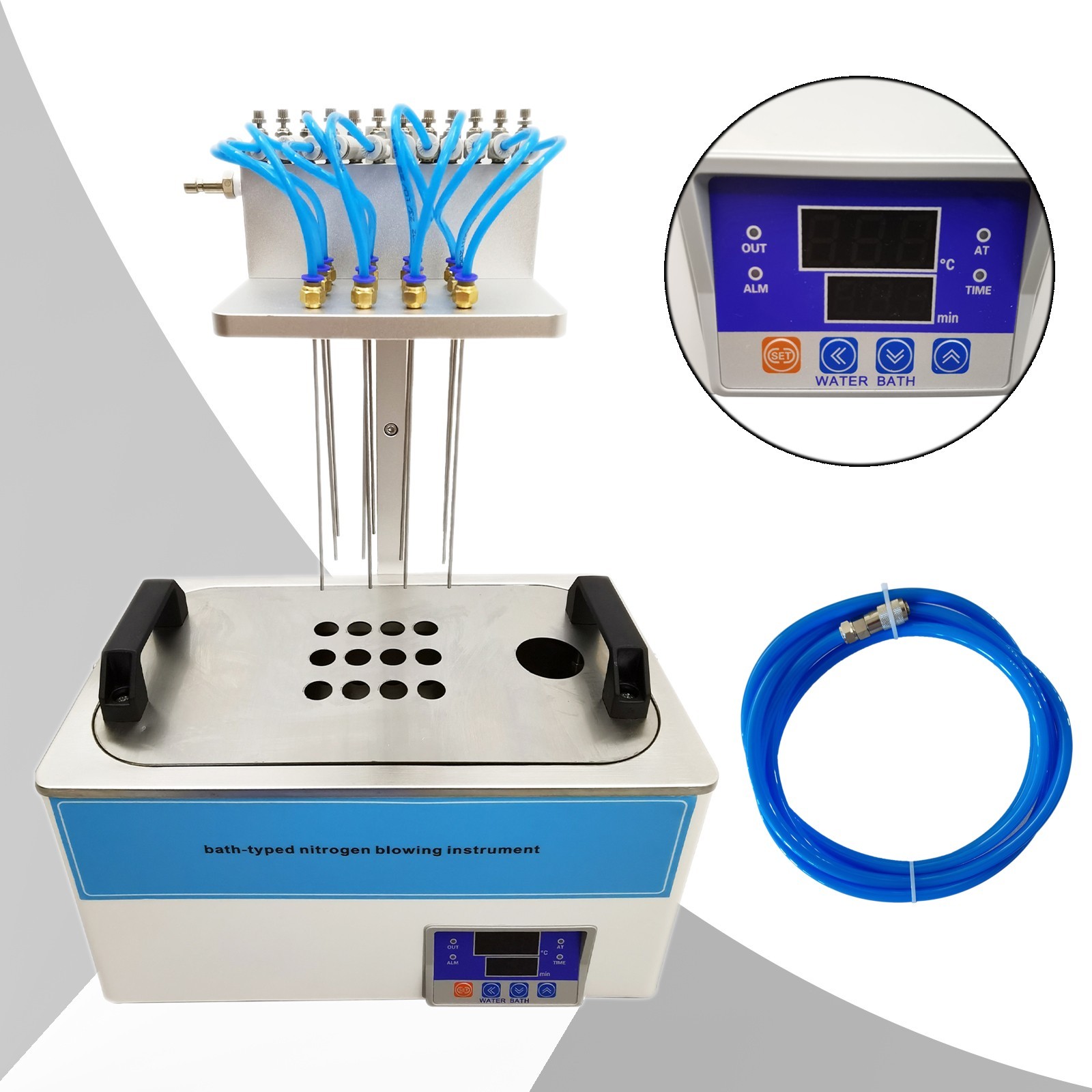110V 600W 12-placeBath-Typed Termovap Nitrogen Sample Concentrator Ф0.59” Tube