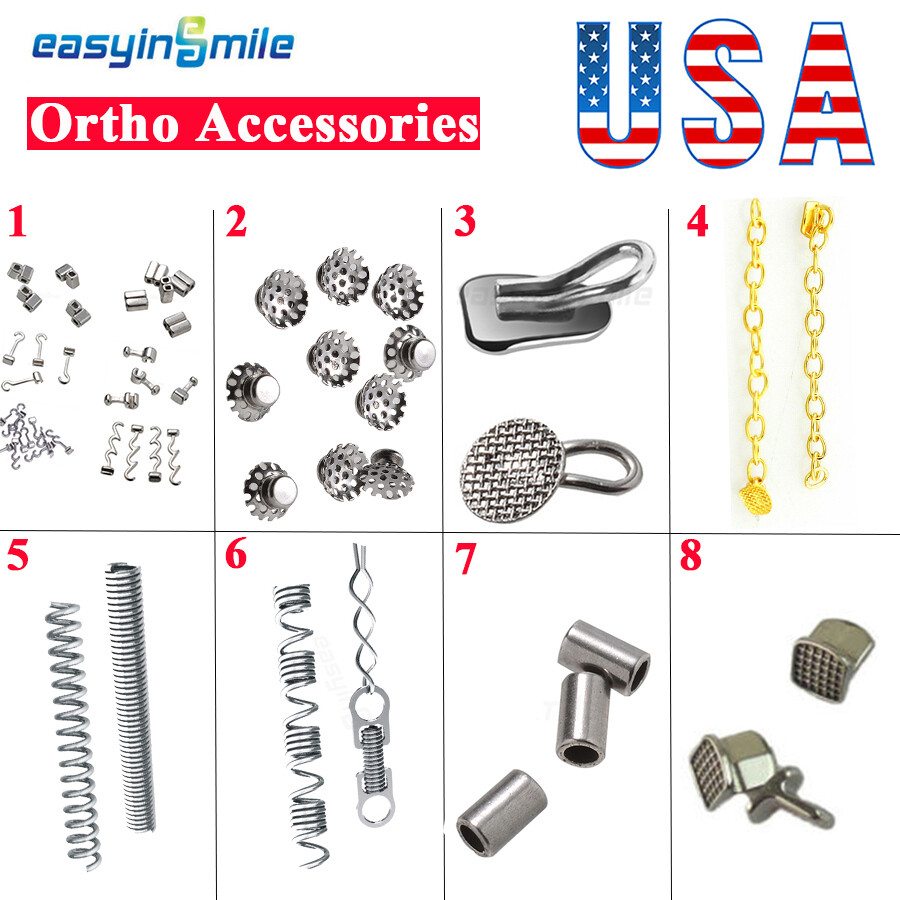 10PCS Orthodontic Crimpable Hooks Dental Stainless Steel Traction Hooks 40 Types