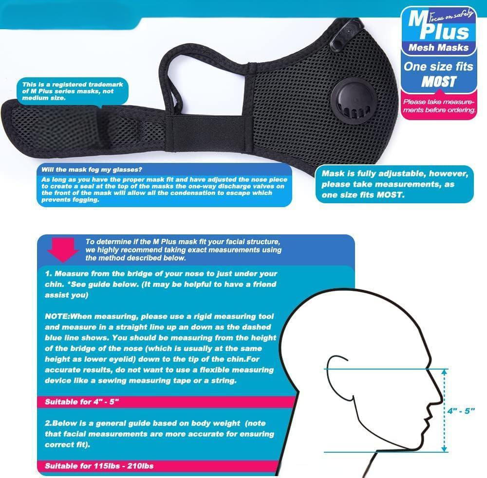 2x Anti Pollution Half Face Cover Respirator Mask With Filters Sports Facepiece