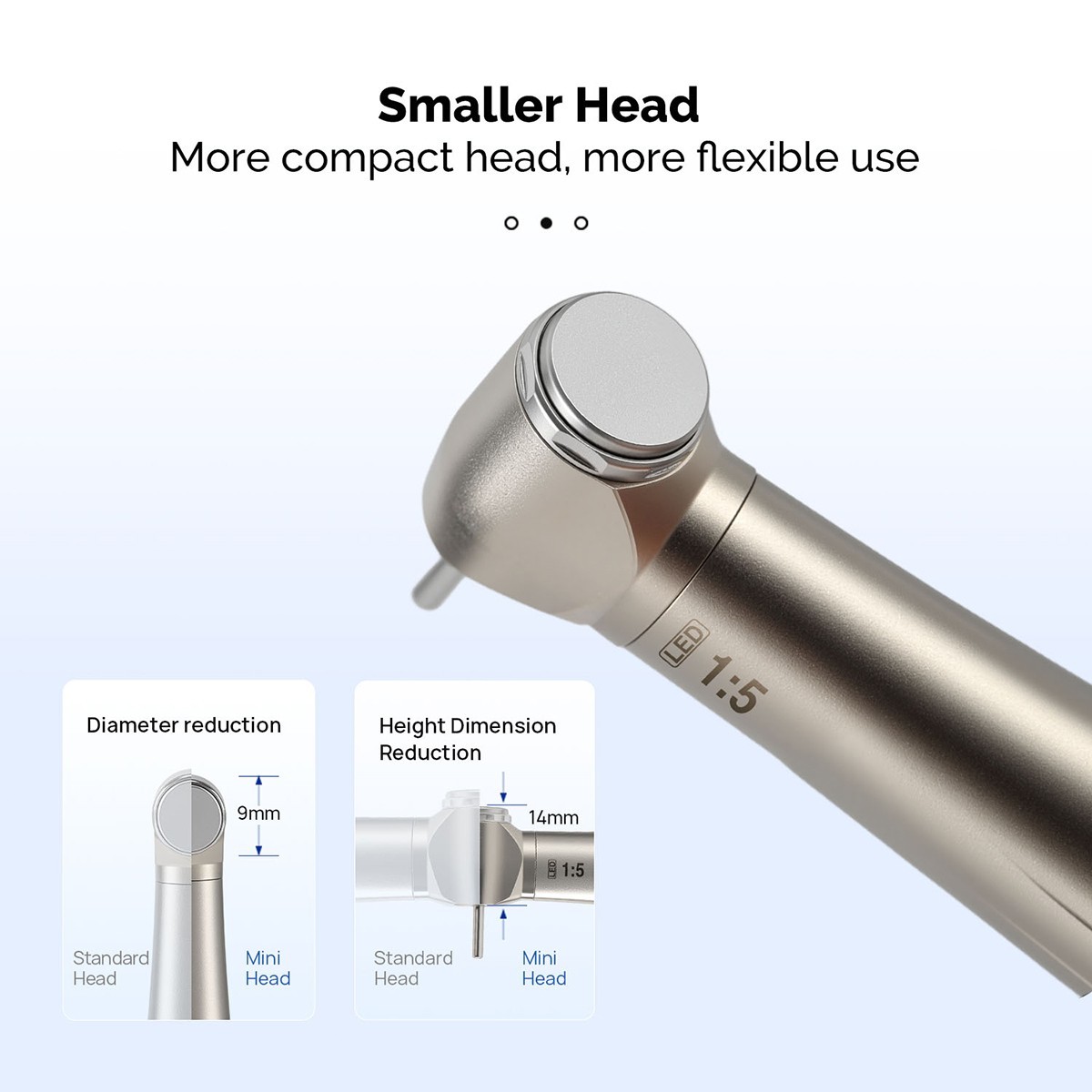 Dental Mini Head 1:5 Increasing Electric LED Contra Angle Handpiece 4 Spray