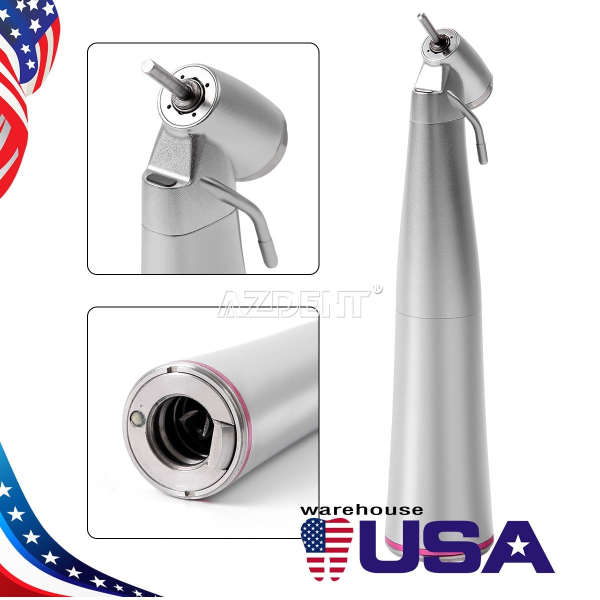 Dental Optic Fiber LED 1:4.2 Increasing Handpiece 45°Angle Head External Channel