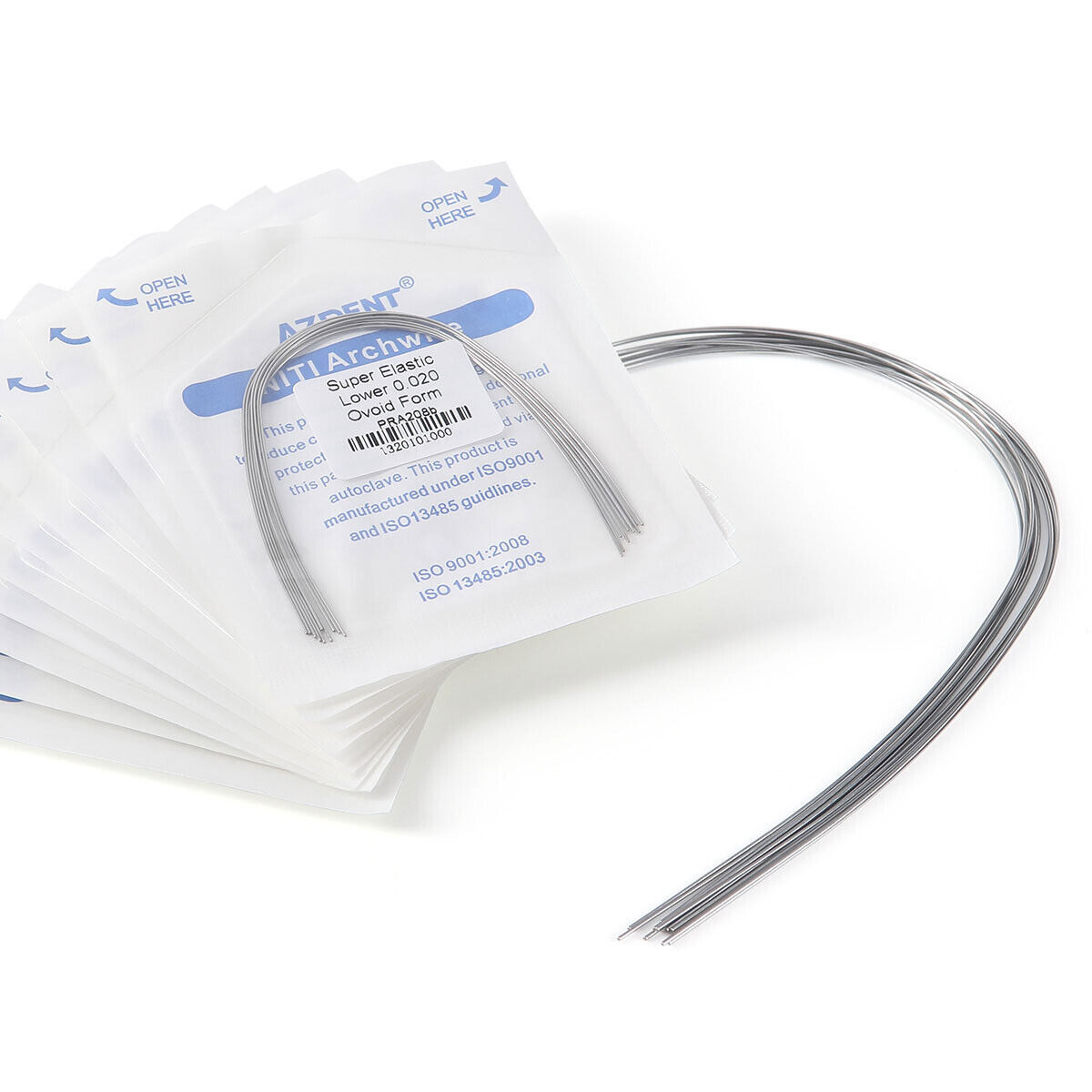 dental Orthodo super elástico niti redondear alambre ovoide/naturaleza/cuadrado