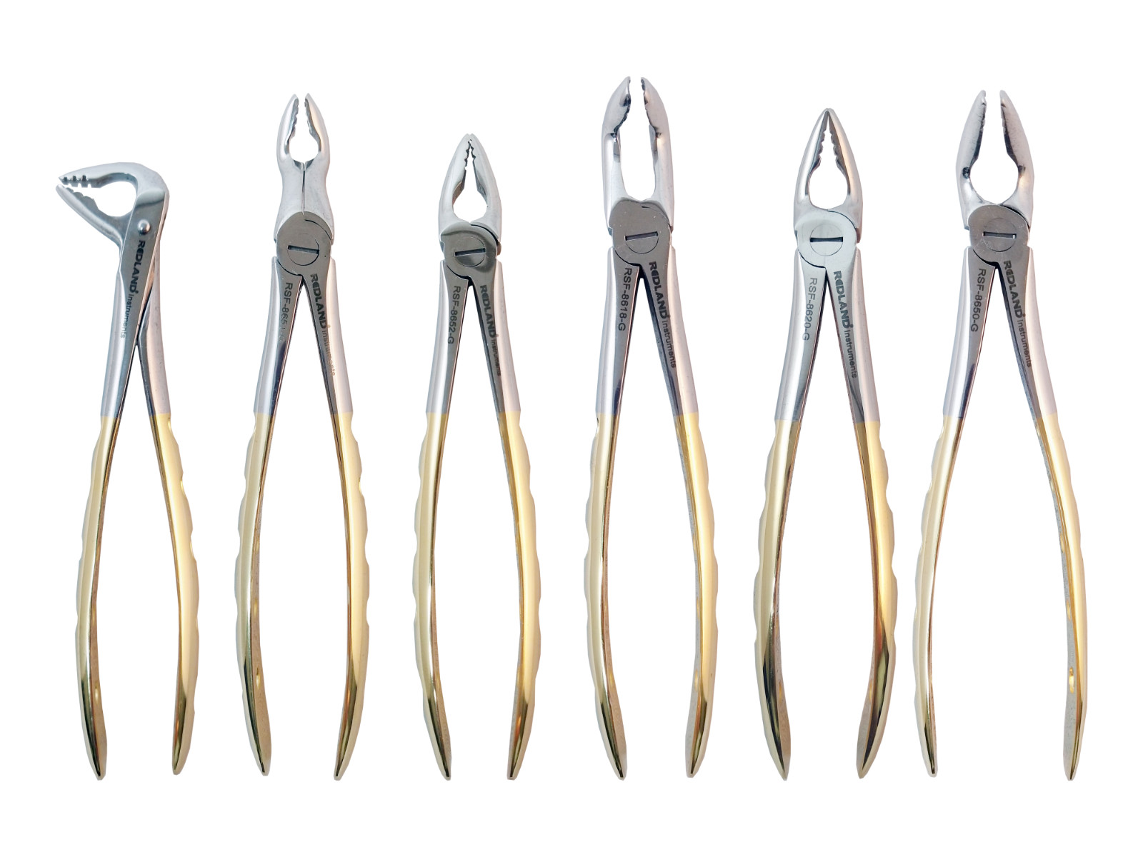 REDLAND DENTAL ATRAUMATIC EXTRACTION FORCEPS SET (GOLDLINE)