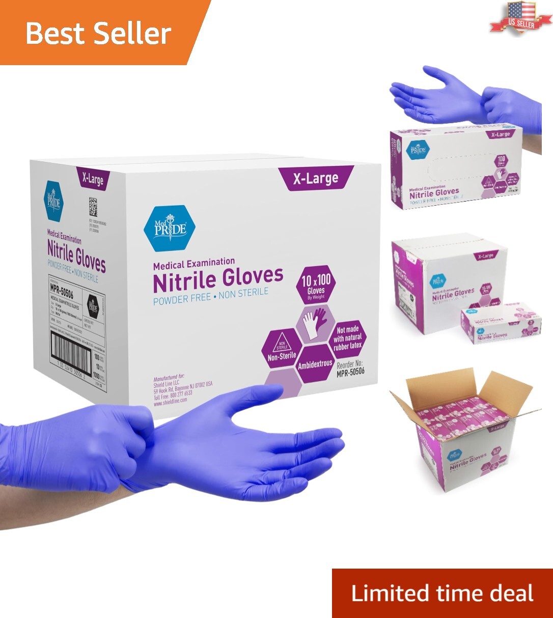 Cost-Effective Case of 1000 Powder-Free X-Large Nitrile Gloves for Diverse Use