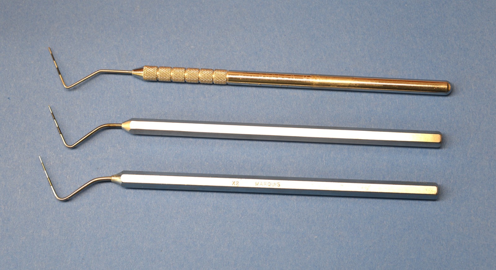 3 Periodontal 3-6-9-12 mm Probes. Marquis, Miltex (Italy), & Brassler(USA)
