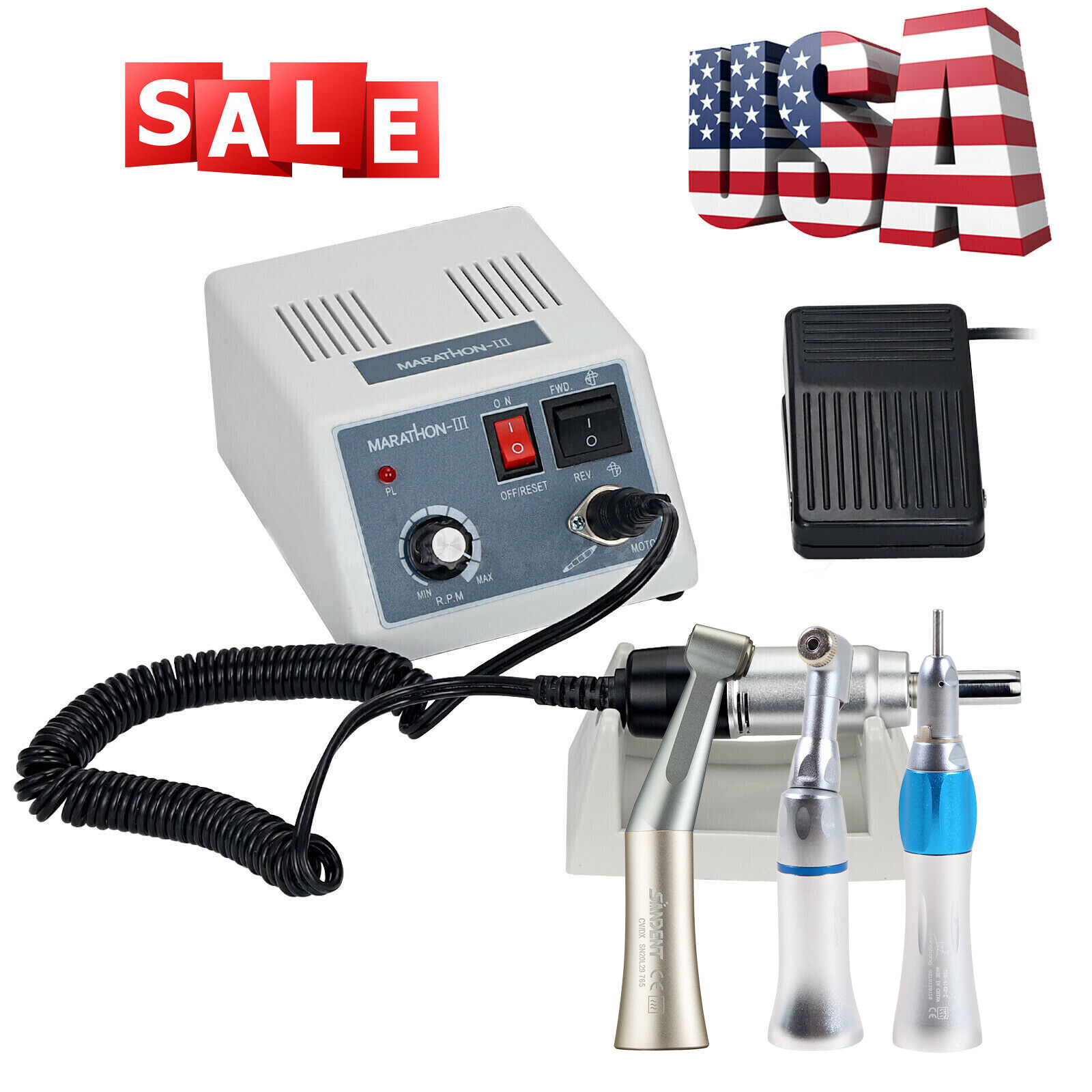 Dental Lab Marathon Electric Micromotor Polisher/Contra Angle/Straight Handpiece