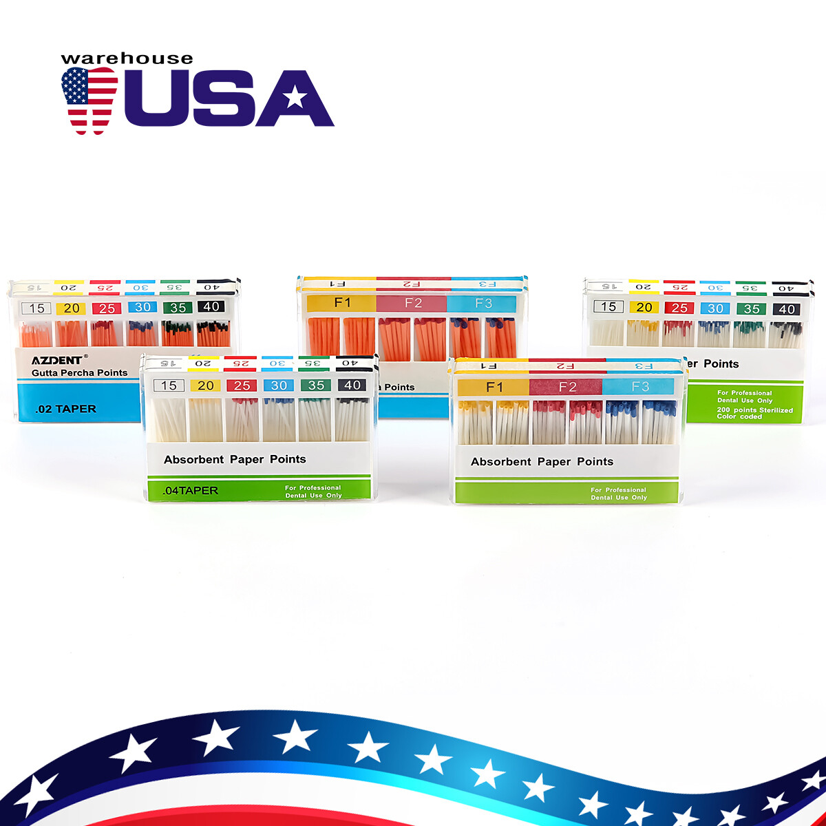 Puntas de gutapercha dental y papel absorbente Endo Endodoncia Absorbent CE&FDA
