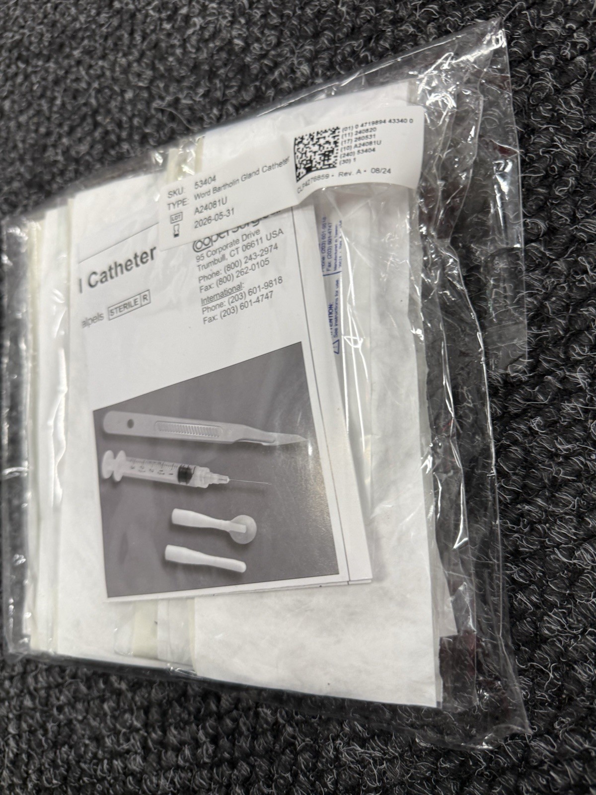 Bioteque Silicone Word/Bartholin Catheter w/ Sytinge and Scalpel Pack of 6 Sets