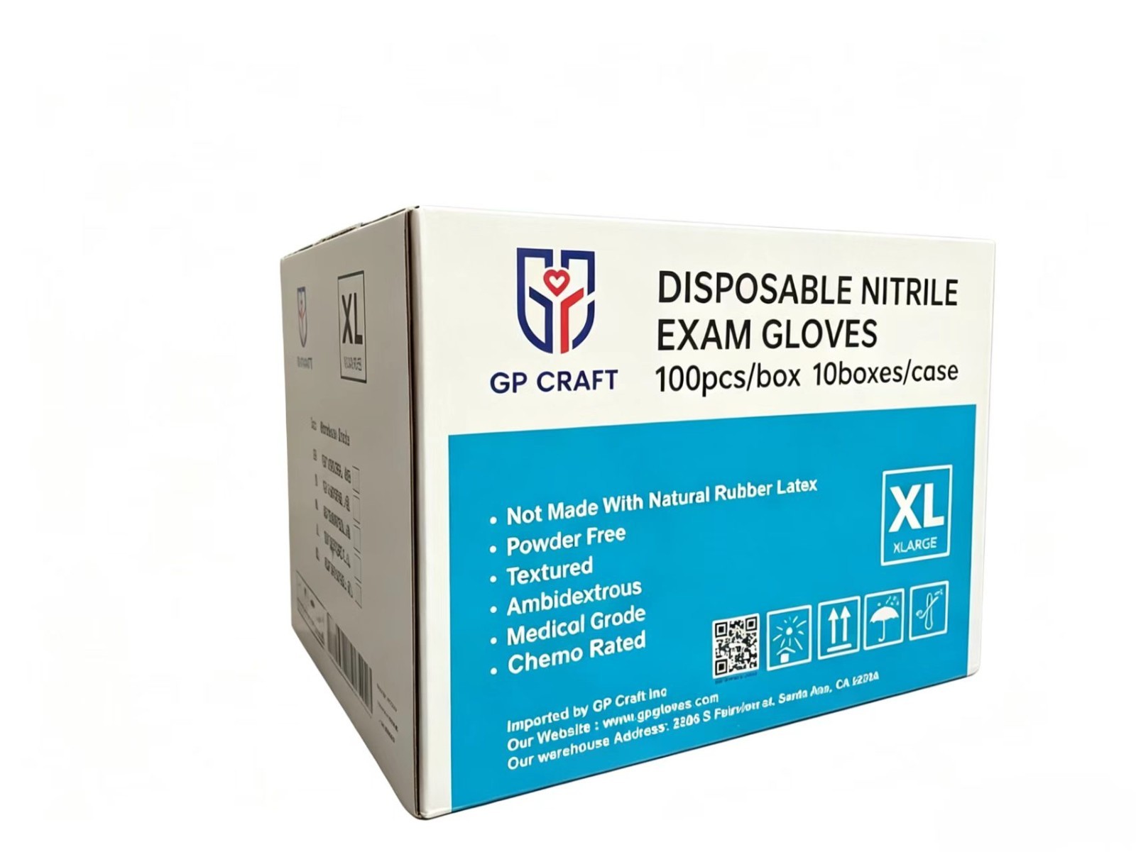 4mil Blue Medical Nitrile Exam Gloves 1 Case 1000pcs Powder Free Latex Free
