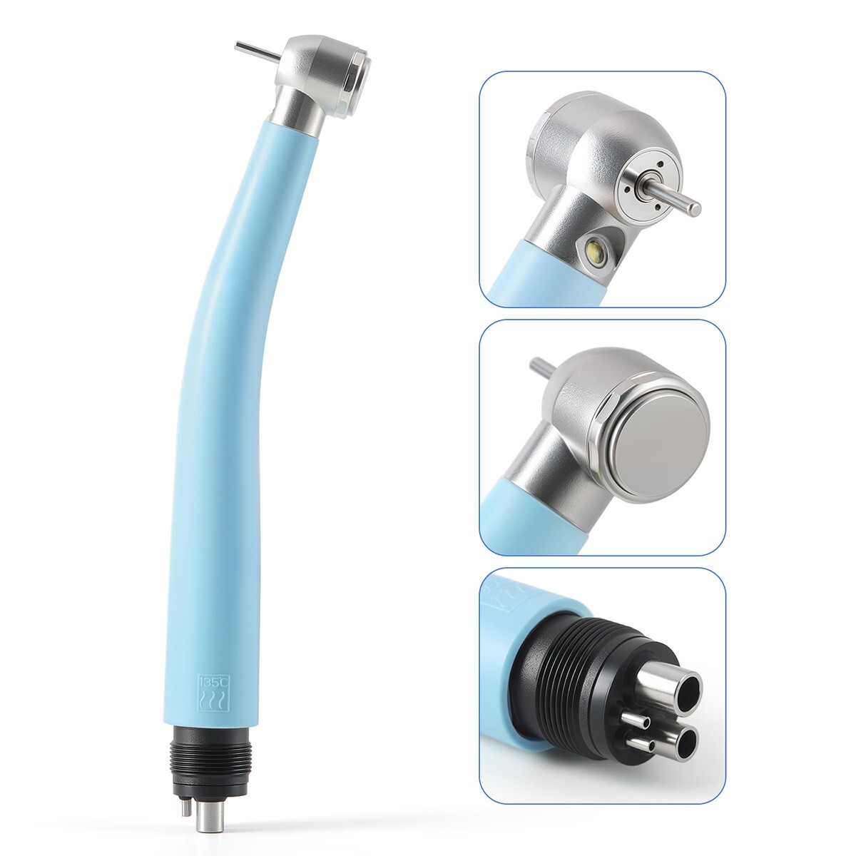 10X Dental LED E-generator High Speed Handpiece Push Button 4Holes 3 Way Spray