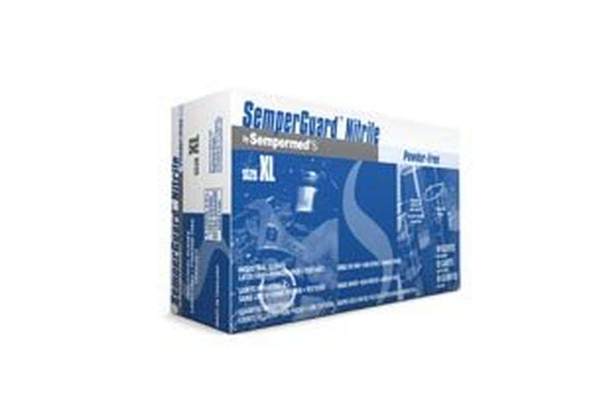 INIPFT105 Semperguard Nitrile Glove, Powder-Free, X-Large, Blue (Case of 1000)
