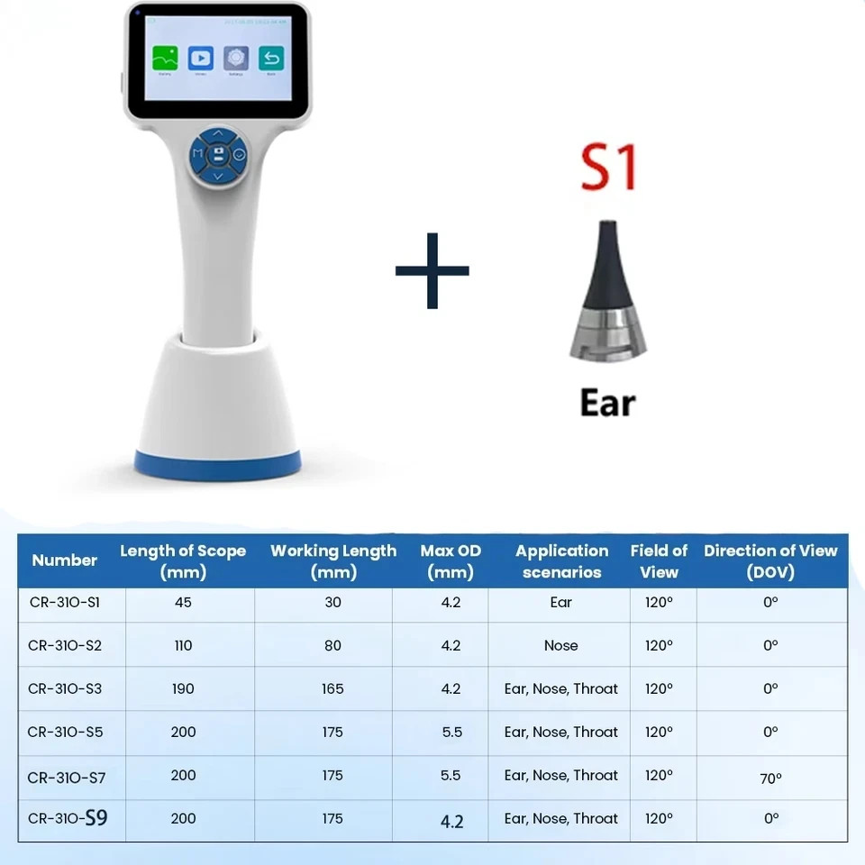 3.5″ Touch Screen Video Otorhinolaryngoscope ENT Otoscope Endoscope