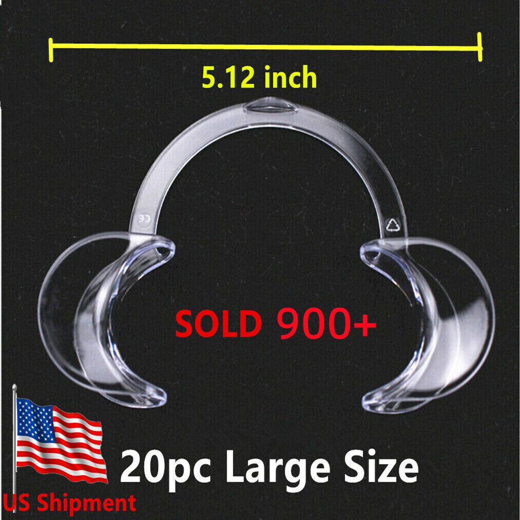 20pc Adult Large Size C-Shape Mouth Opener Lip Dental Cheek Retractors 17 year+