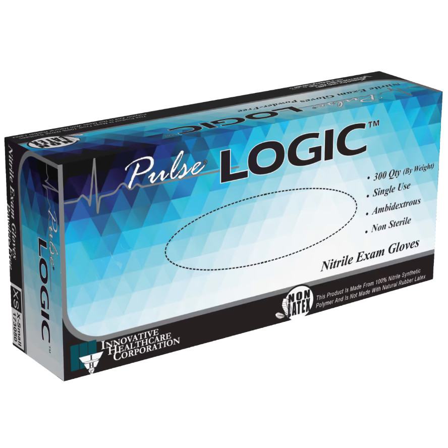 Pulse Logic Powder-Free Nitrile Exam Gloves, 3 Mil, Size Large – Case of 3,000