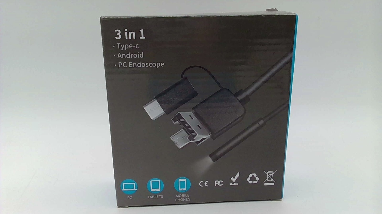Hovisi 1280P Endoscope, 6 LED Dual Lens, IP67 Waterproof For Type-C/Android/PC