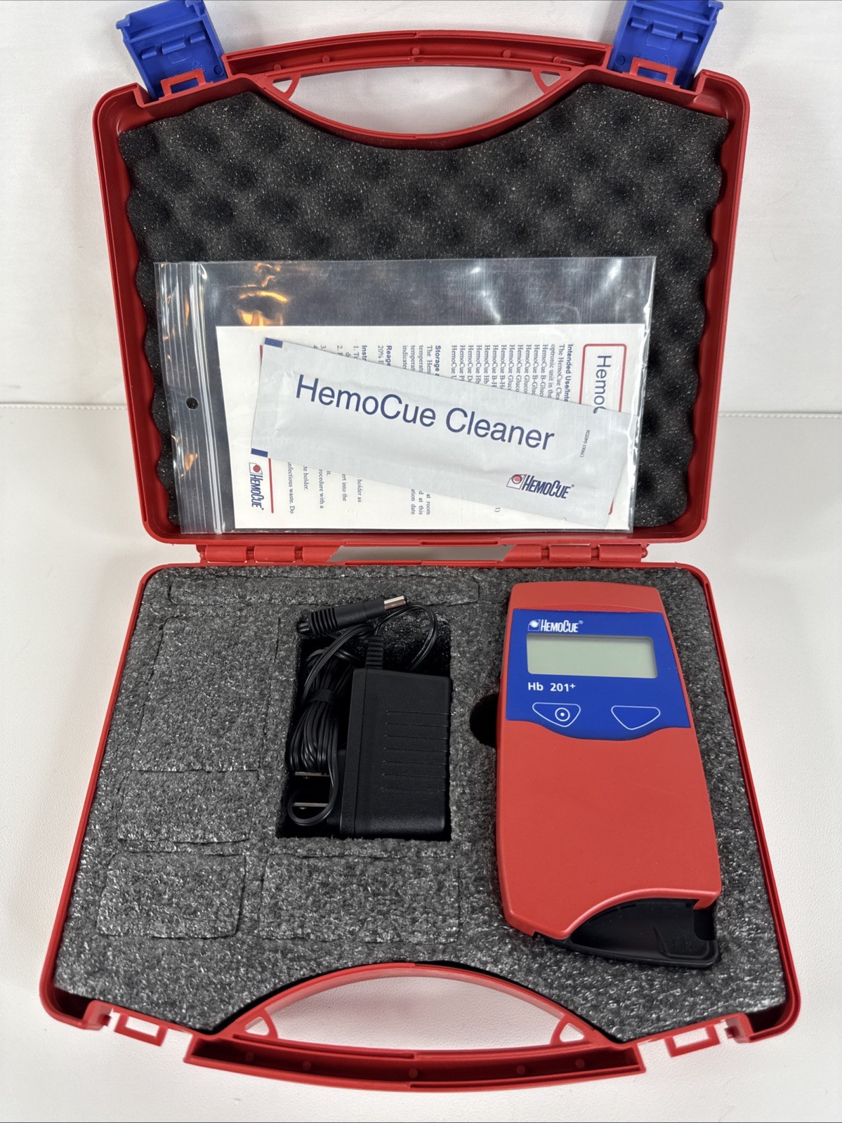 HemoCue Hb 201+ Hemoglobin System Analyzer w case