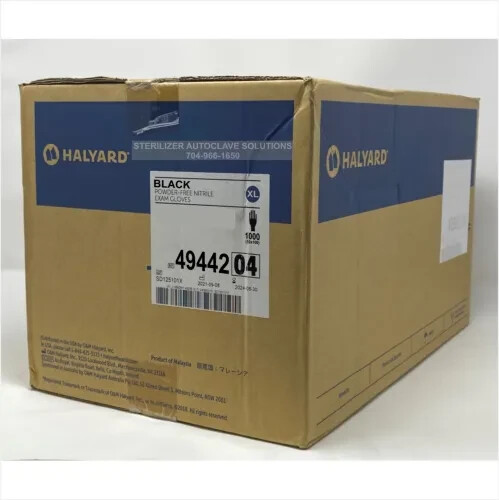 Halyard Black Nitrile Exam Gloves 49443 – CASE of 1000 X-LARGE