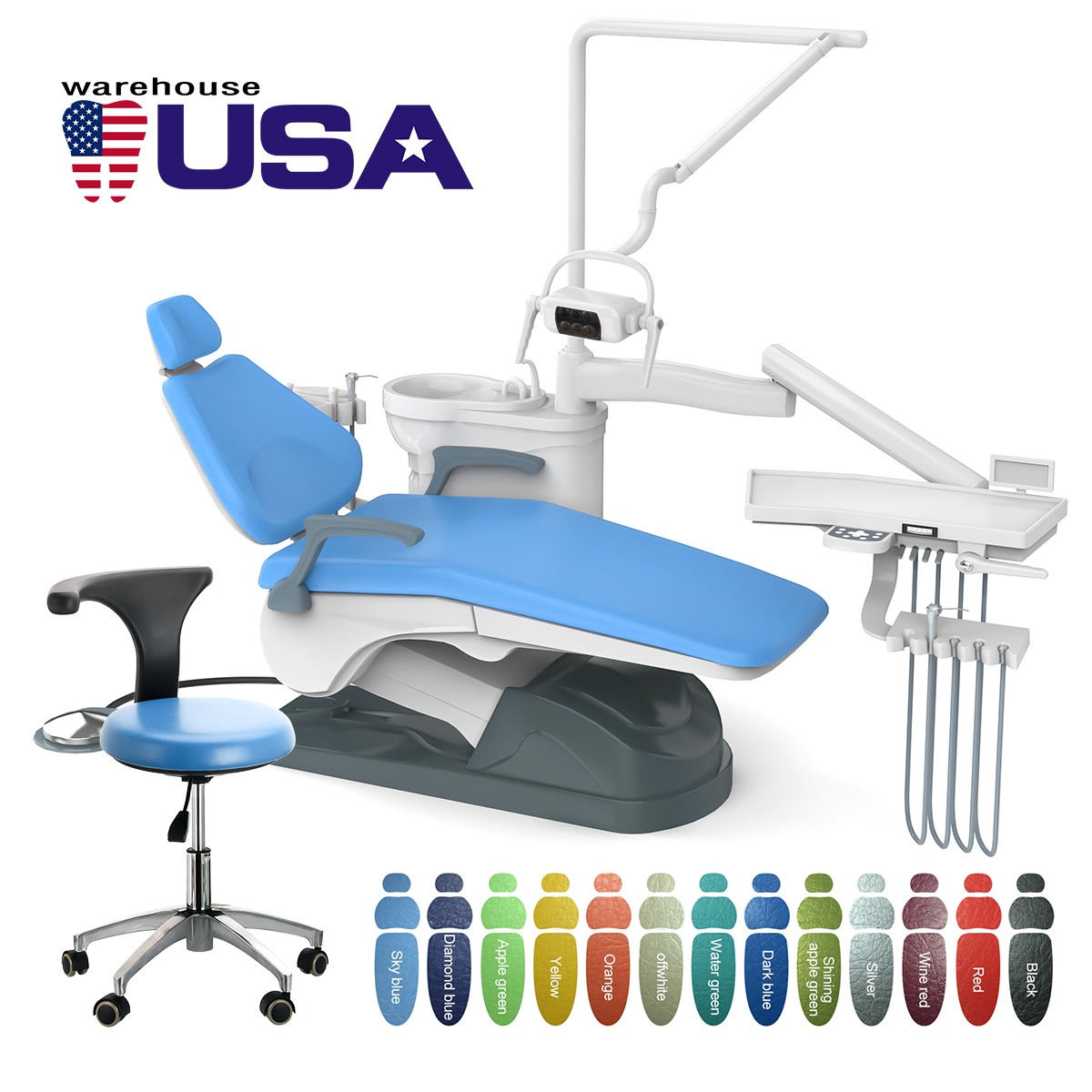 Dental Hygiene Prophy Air Motor Handpiece 4Holes & Nose Cones 360° Swivel
