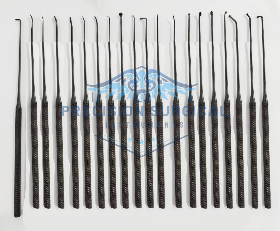 Rhoton Micro Dissector Expanded 20 PCS Black Coated High instruments Set
