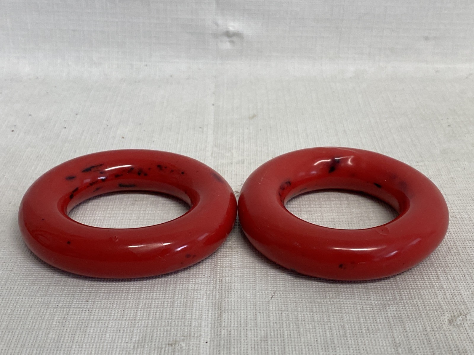 (2) Vinyl Coated Lead Ring Stabilizing Weights 125-500mL Flask 3”OD 1.6”ID 0.5lb