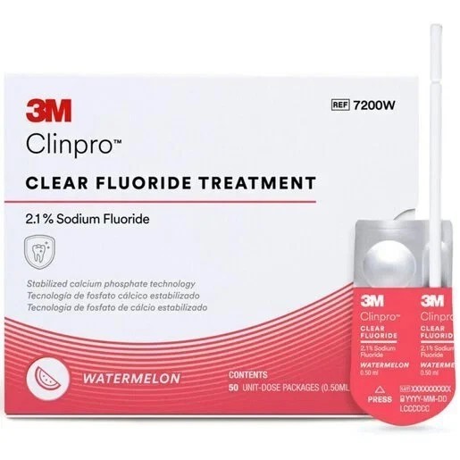 3M ESPE 7200W Clinpro Clear Fluoride Treatment Watermelon 50/Pk 0.5mL