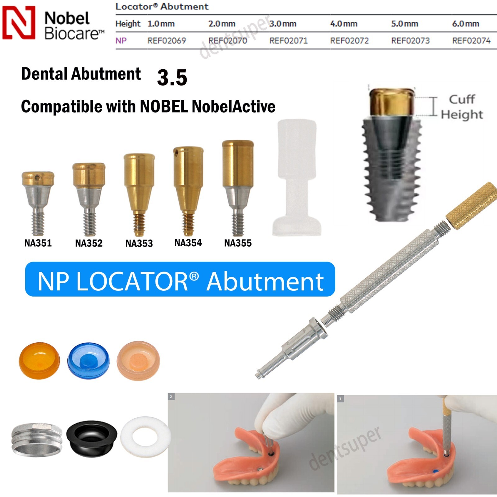 US Fits Nobel Biocare Kit Locator/Healing Abutments Scan Bodies Lab Analog NP/RP