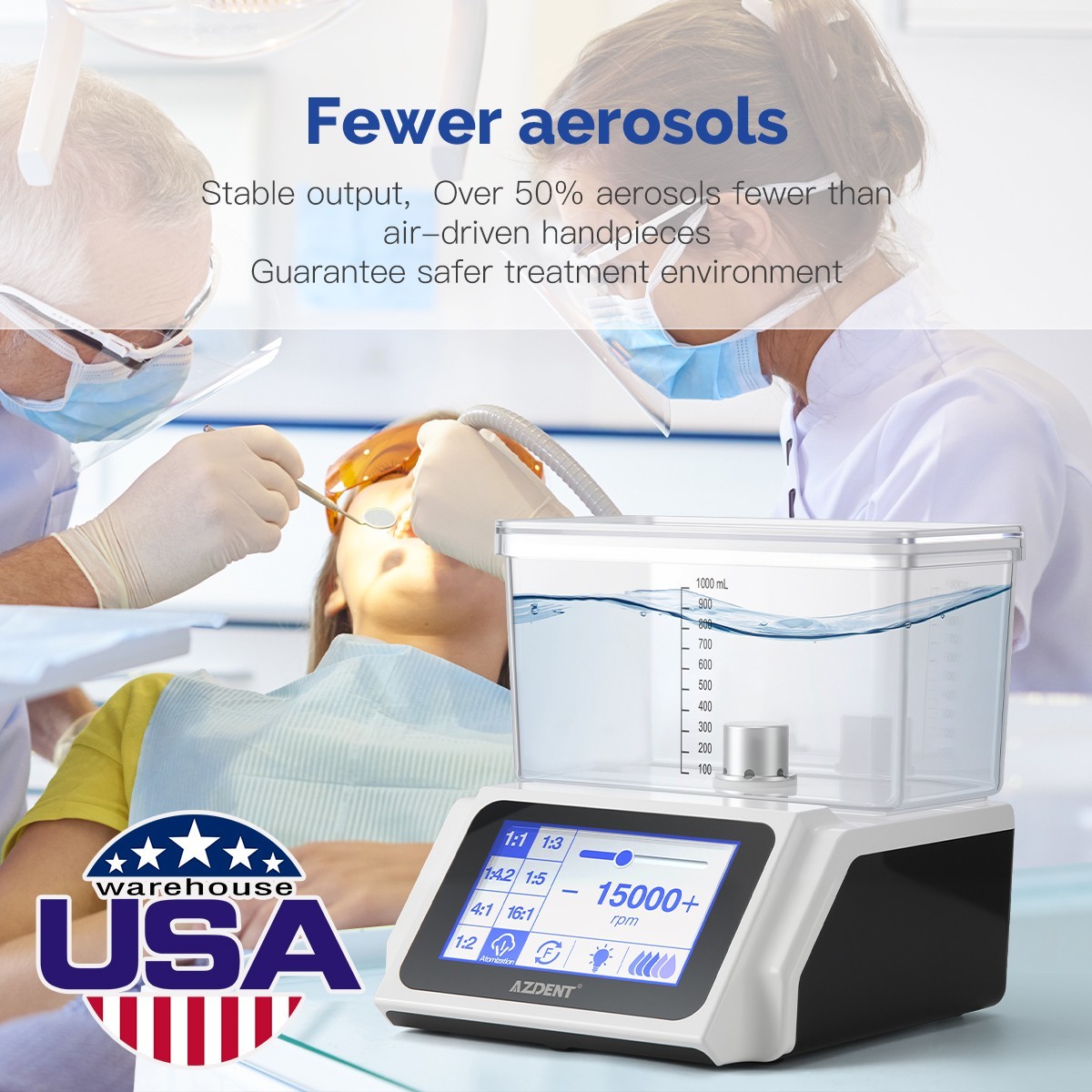 NSK Style Dental Electric LED Brushless Micro Motor&Water Tank/1:1/1:5 Handpiece