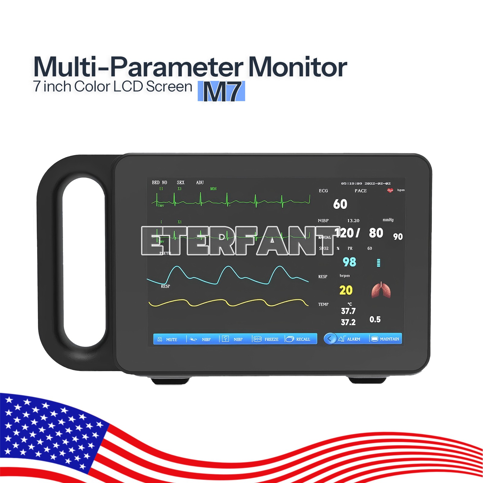 Patient Monitor For Hospital CCU ICU Vital Sign NIBP SPO2 PR TEMP/RESP ECG
