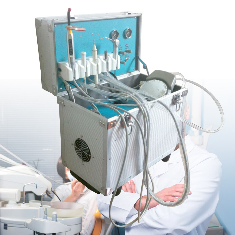 Portable 580w 4 Hole Suction Dental Delivery Unit System Air Compressor Kit USA